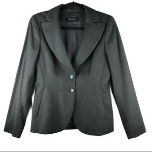 Escada Heather Grey Wool Blazer Size 36 Small